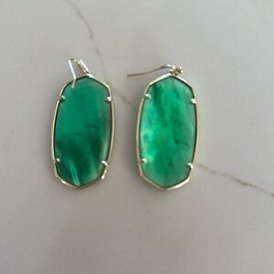 Green and gold Kendra Scott earrings